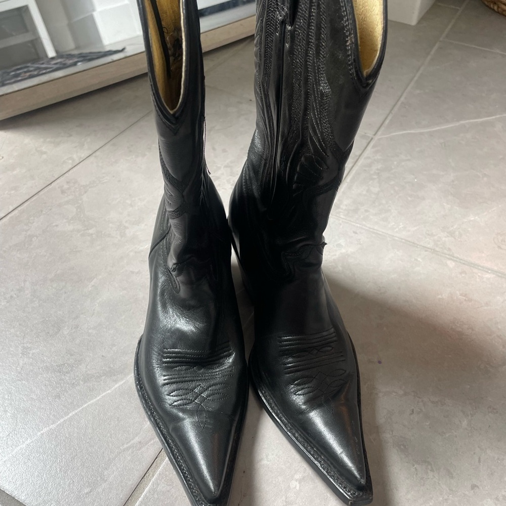 Black Western Leather Boots